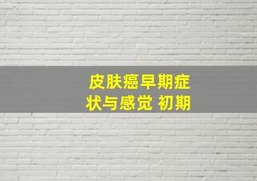 皮肤癌早期症状与感觉 初期